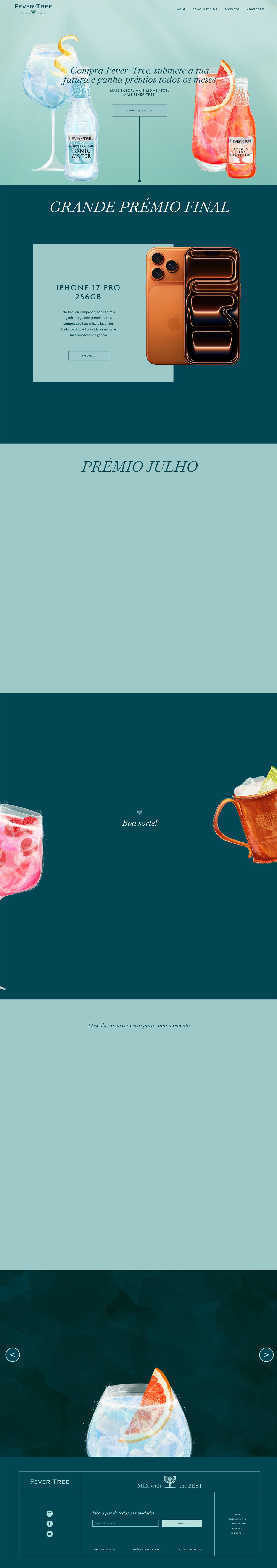 Momentos Fever-Tree · página completa do microsite