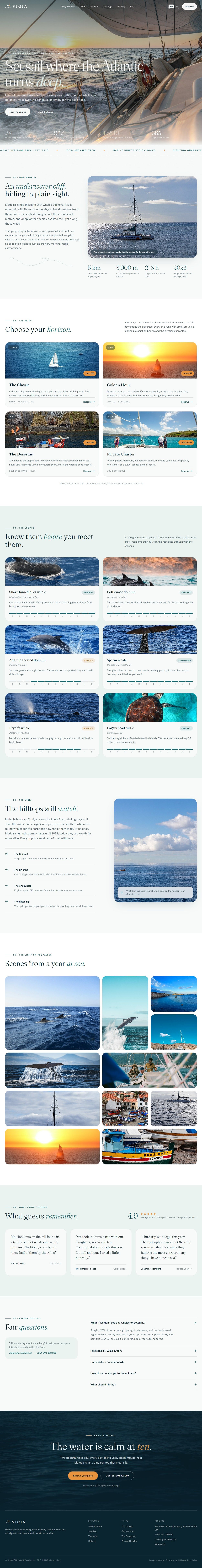 VIGIA · página completa do site de observação de baleias e golfinhos